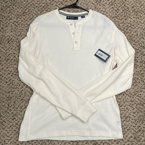Cremieux Long-sleeve cream Henley medium